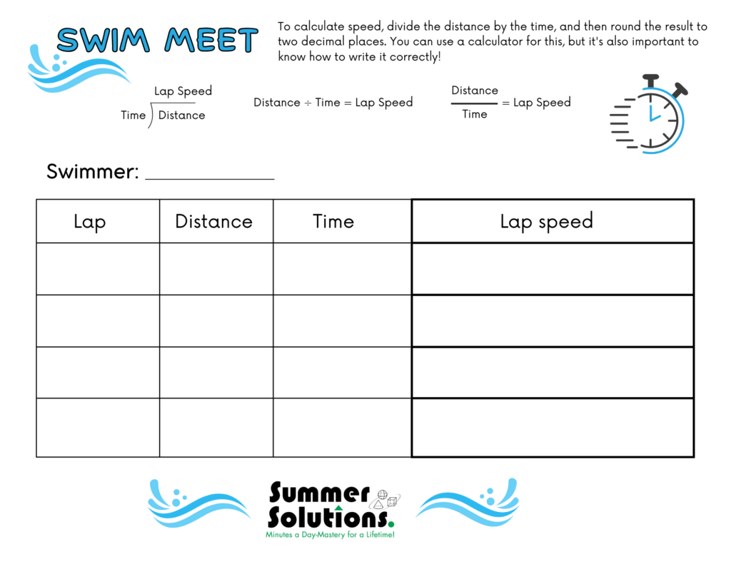 Swim sports form